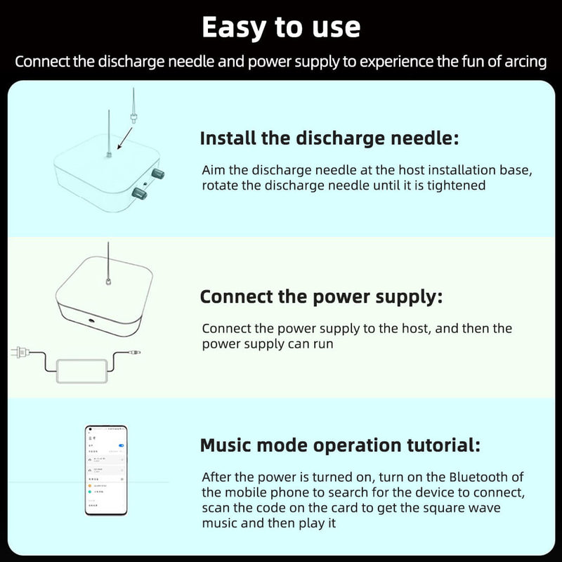 Musicical Tesla Coil Model with Artificial Lightning Experimental Technology Desk Toy - stirlingkit