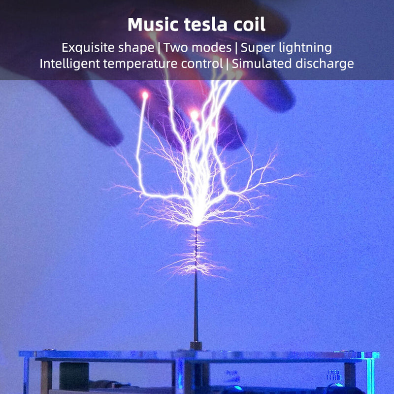 Musicical Tesla Coil Model with Artificial Lightning Experimental Technology Desk Toy - stirlingkit