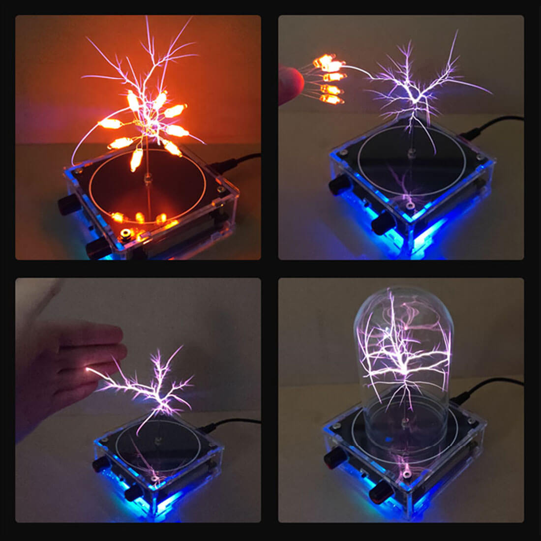 Musicical Tesla Coil Model with Artificial Lightning Experimental Technology Desk Toy - stirlingkit