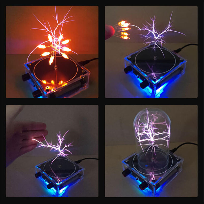 Musicical Tesla Coil Model with Artificial Lightning Experimental Technology Desk Toy - stirlingkit