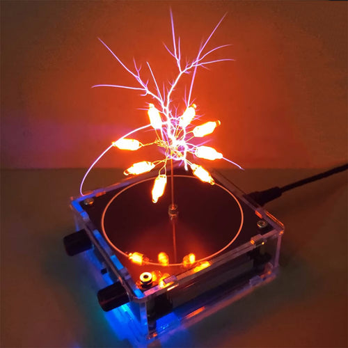Musicical Tesla Coil Model with Artificial Lightning Experimental Technology Desk Toy - stirlingkit