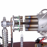 New 16 Cylinder Swash Plate Stirling Engine Butane Generator Upgrade Model with Digital Display Voltage Meter - stirlingkit