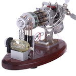 New 16 Cylinder Swash Plate Stirling Engine Butane Generator Upgrade Model with Digital Display Voltage Meter - stirlingkit