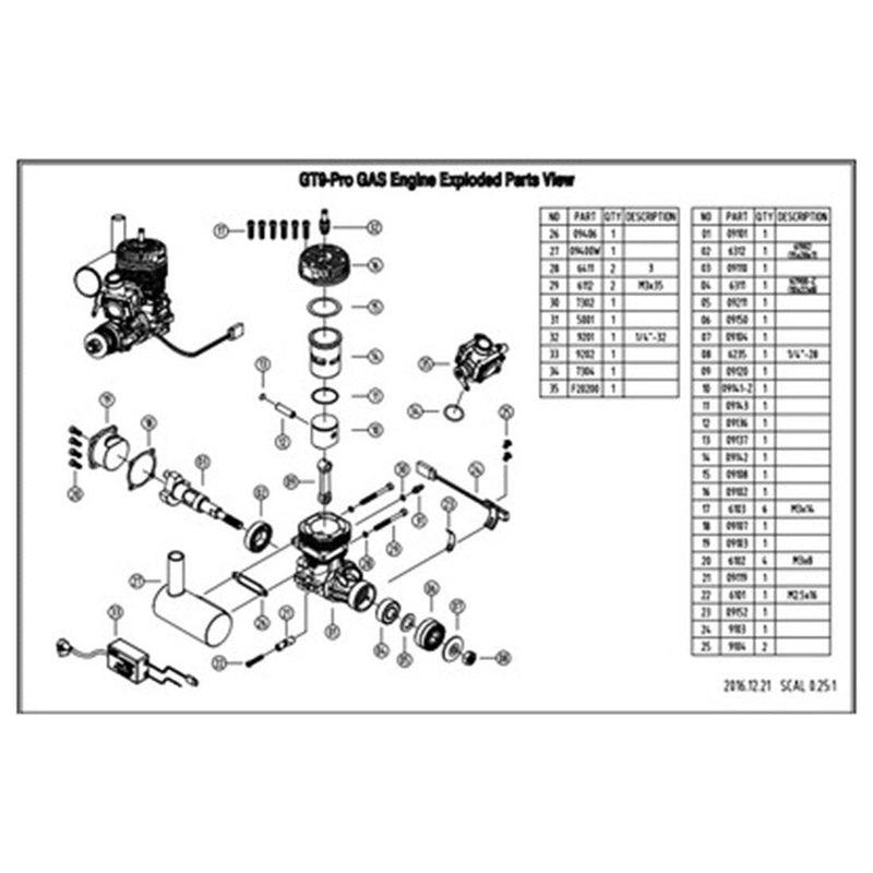 ngh GT9pro 9cc Single Cylinder Two Stroke Air Cooled Gasoline Engine for Fixed Wing Drone - stirlingkit