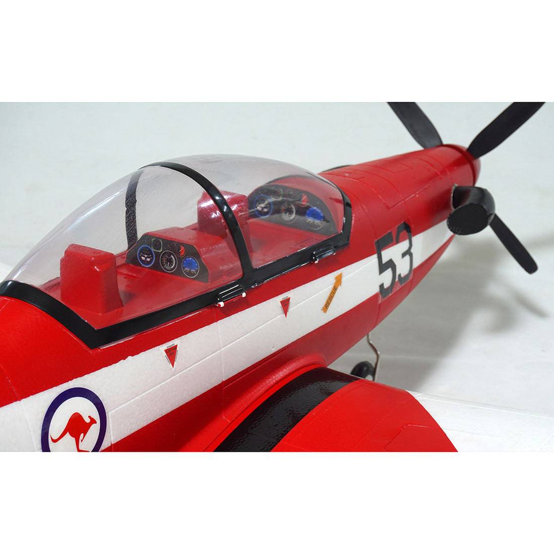 PC-9 V2 1200mm Wingspan Air Force Helicopter RC Airplane Trainer Plane Model PNP for Stable Outdoor Fly - Red - stirlingkit
