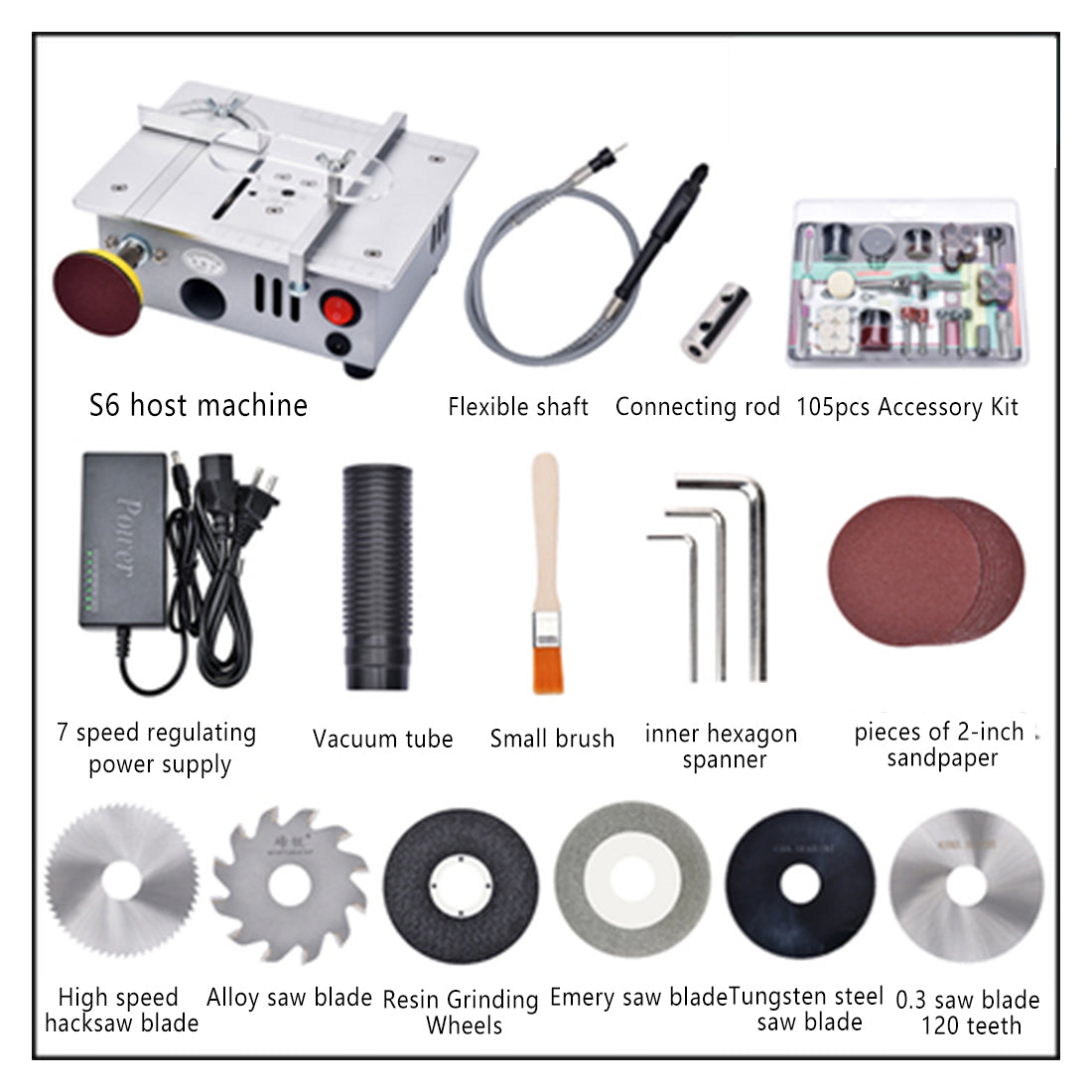Precision Multifunctional Mini Table Saw Woodworking Lathe Polishing Bench For Engine Model DIY Crafts - stirlingkit