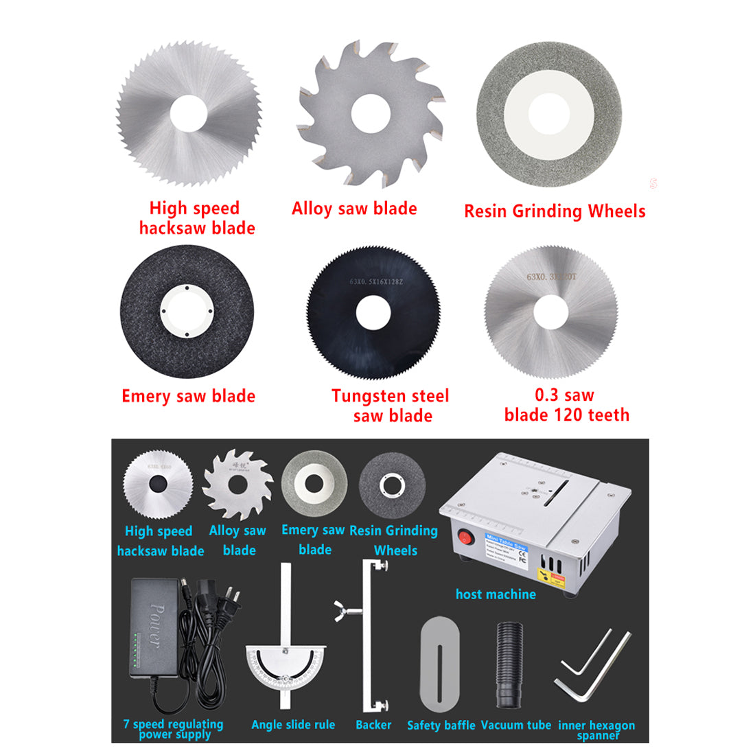 Precision Multifunctional Mini Table Saw Woodworking Lathe Polishing Bench For Engine Model DIY Crafts - stirlingkit