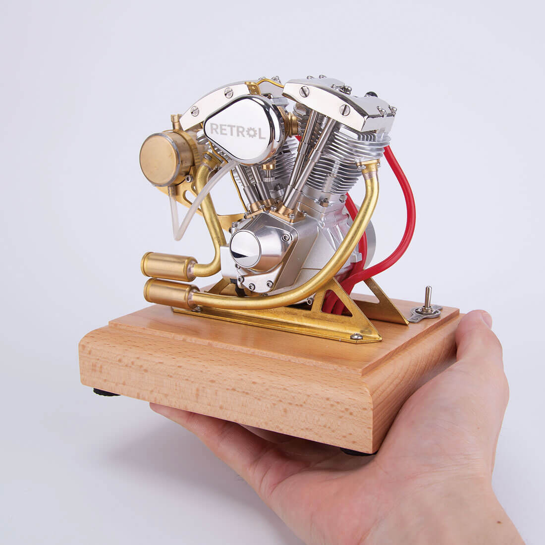 Mini Engine 300 Retrol Gas 4.2CC OHV V-Twin Miniature Shovelhead R31 OHV Four-stroke ...