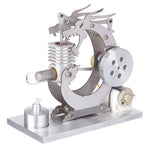 Roaring Black Dragon Single Cylinder Stirling Engine Generator Model Science Experiment Toys Gif - stirlingkit