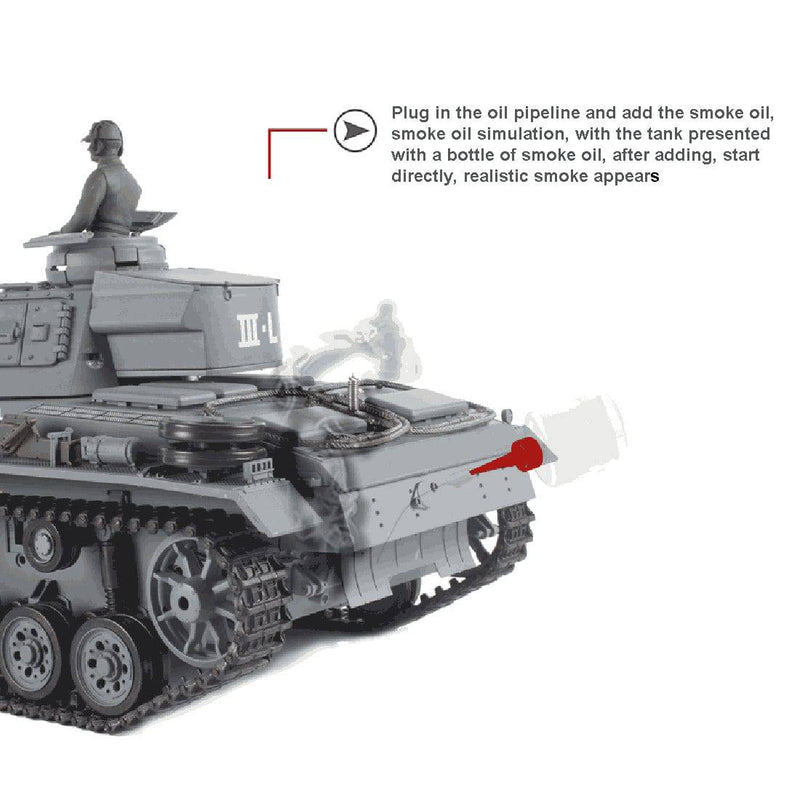 Simulated 1:16 German III L Tank 2.4G Remote Control Model Military Tank - stirlingkit