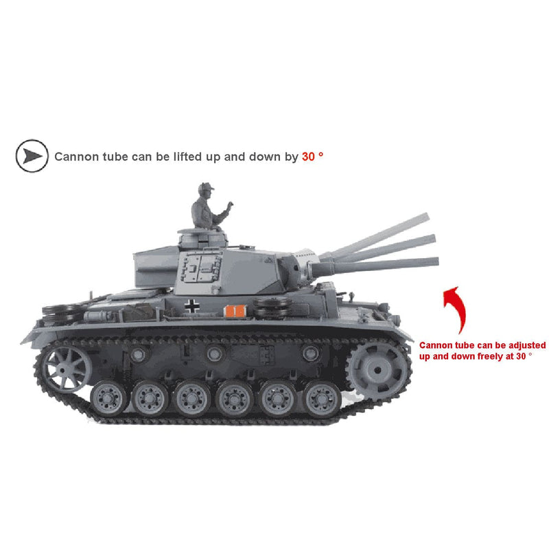 Simulated 1:16 German III L Tank 2.4G Remote Control Model Military Tank - stirlingkit