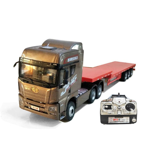 Simulation Full Scale RC Tow Truck Detachable Flatbed Semi Trailer Engineering Tractor 2-speed Gearshift 1/24 2.4G RTR - stirlingkit