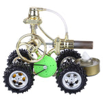 Single Cylinder Hot Air Stirling Engine Powered Electric Car with LED Light - stirlingkit