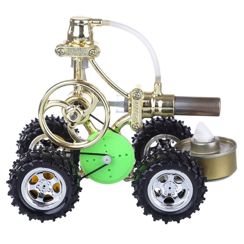 Single Cylinder Hot Air Stirling Engine Powered Electric Car with LED Light - stirlingkit