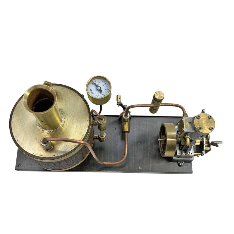 Single-cylinder Mini Steam Stirling Engine Kit with Gearbox Boiler for 50-100cm Ship - stirlingkit
