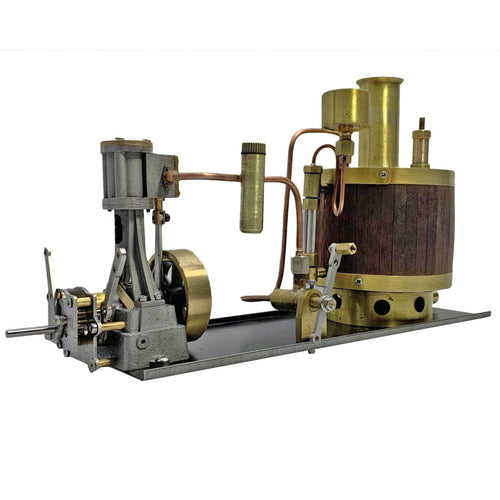 Single-cylinder Mini Steam Stirling Engine Kit with Gearbox Boiler for 50-100cm Ship - stirlingkit