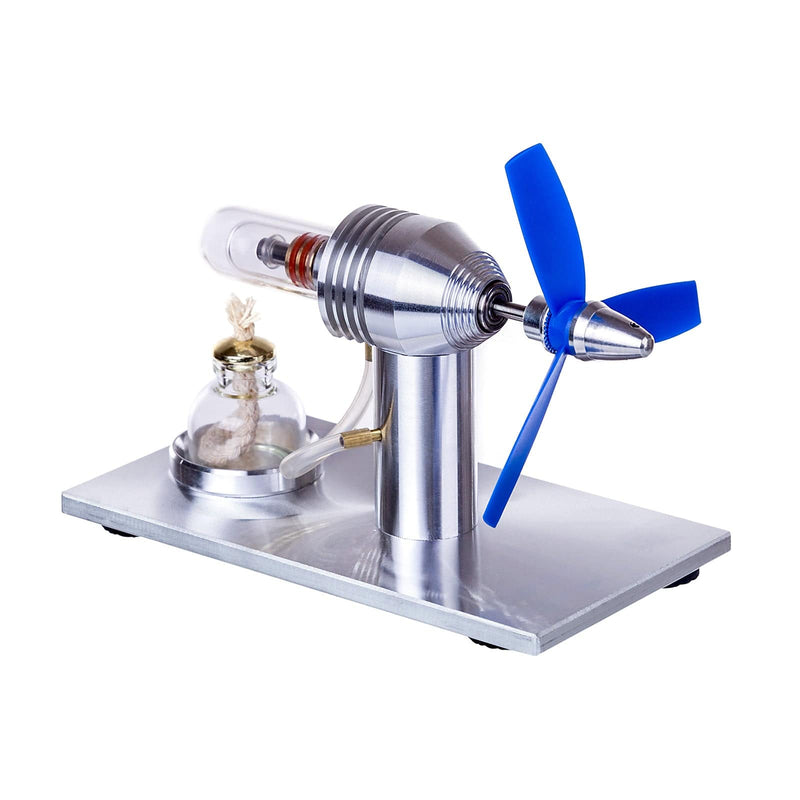 Single Cylinder Sterling Engine Model with 3-Blade Fan Science Experiment Stem Toy - stirlingkit