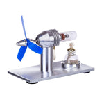 Single Cylinder Sterling Engine Model with 3-Blade Fan Science Experiment Stem Toy - stirlingkit