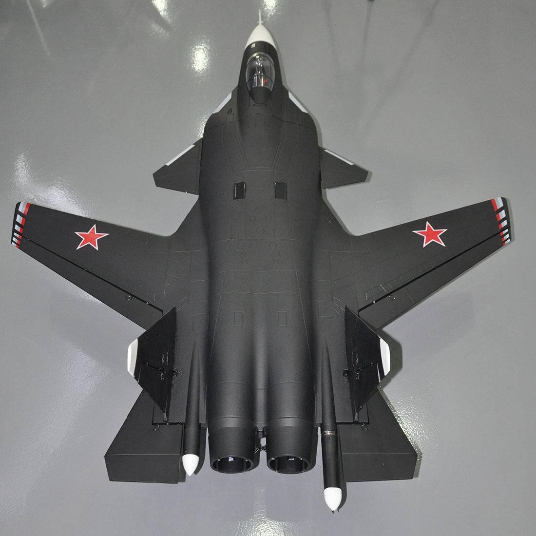 Sky Flight Hobby Su-47 RC Jet 8CH 70mm Dual EDF Airplane KIT PNP - Black - stirlingkit