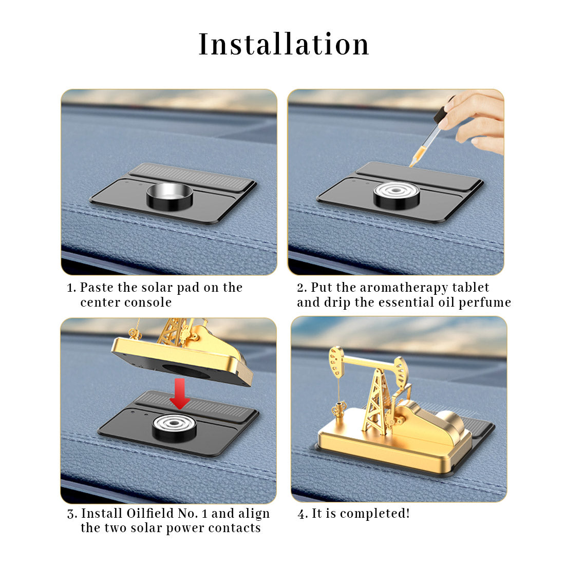 Solar Power Powered Toy Mini PumpJack Pumping Unit Model for Car Decoration - stirlingkit