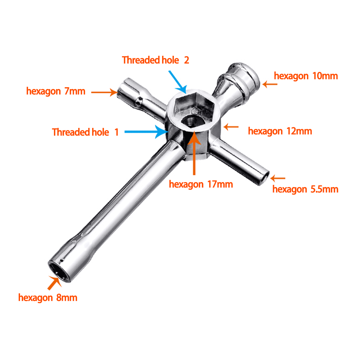 Spark Plug 4-way Cross Socket Wrench Removal Tool for Model Engine - stirlingkit