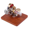 Speed-Adjustable Hot Air Sterling Engine Model with Wooden Base Science Toy - stirlingkit