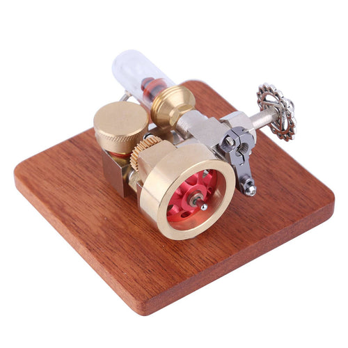 Speed-Adjustable Hot Air Sterling Engine Model with Wooden Base Science Toy - stirlingkit