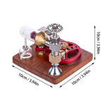 Speed-Controlled Single Cylinder Stirling Engine with Regulator Free Piston External Combustion Engine - Red - stirlingkit