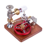 Speed-Controlled Single Cylinder Stirling Engine with Regulator Free Piston External Combustion Engine - Red - stirlingkit