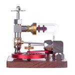 Speed-Controlled Single Cylinder Stirling Engine with Regulator Free Piston External Combustion Engine - Red - stirlingkit