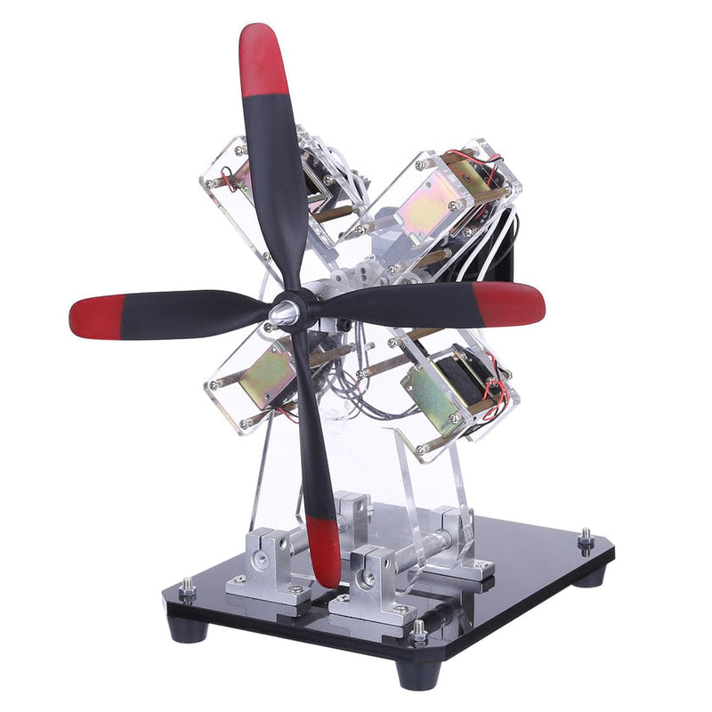 STARK-79 4-cylinder Airplane Shape Hall Sensor Engine Magnetic Engine Model - stirlingkit