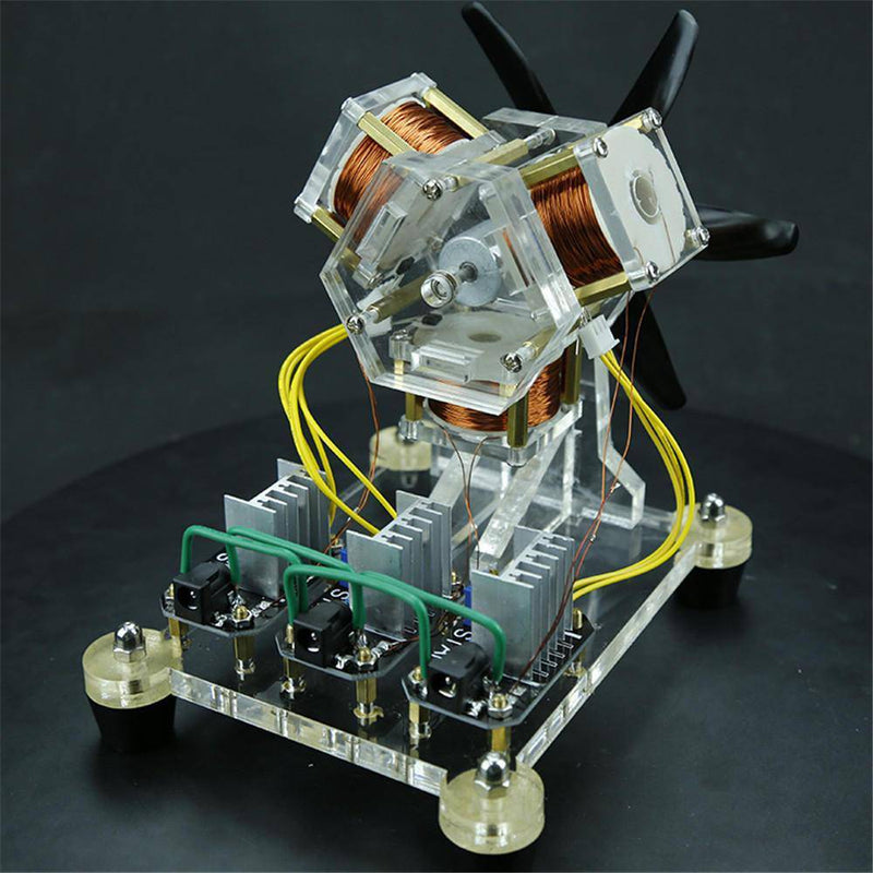 Stark Brushless Motor Hall Sensor Electric Machine Triple Coil Fan Blade High Speed DIY Physical Model - stirlingkit