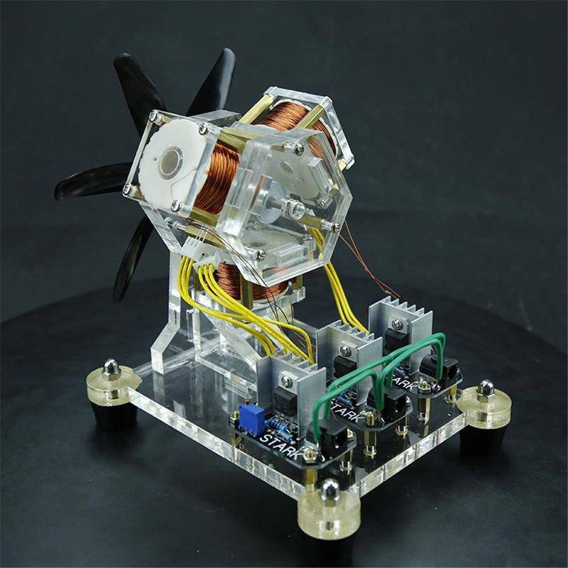 Stark Brushless Motor Hall Sensor Electric Machine Triple Coil Fan Blade High Speed DIY Physical Model - stirlingkit