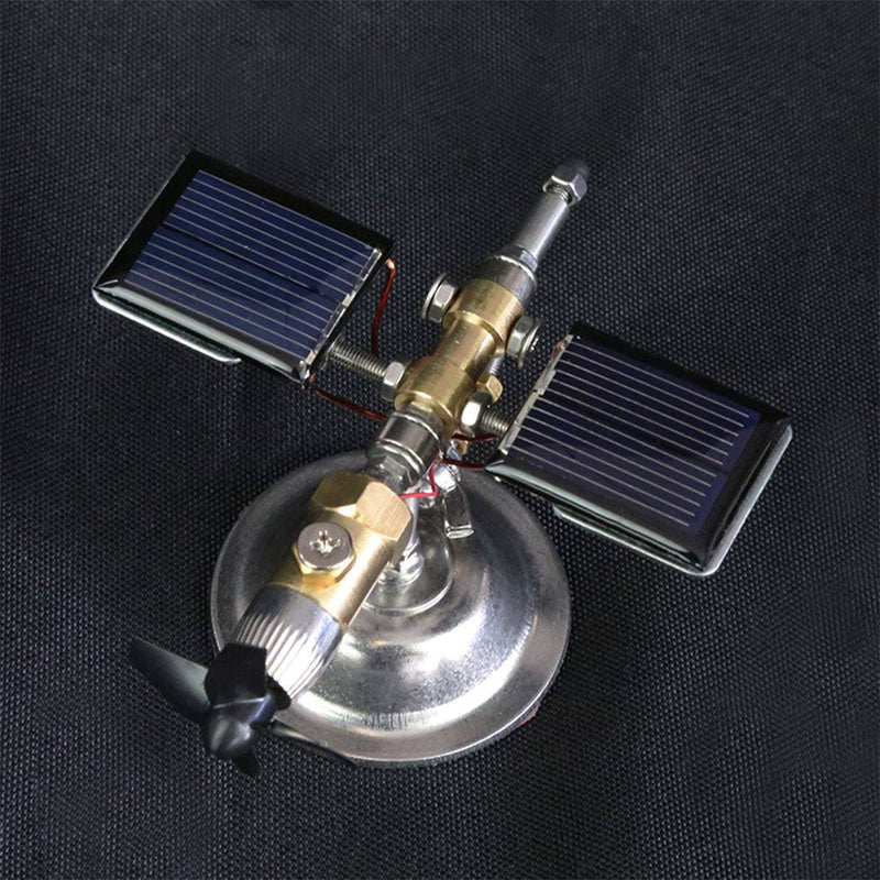 Stark Car Mount Satellite Motor Solar Toy with Sticker Scientific Physical Toy - stirlingkit