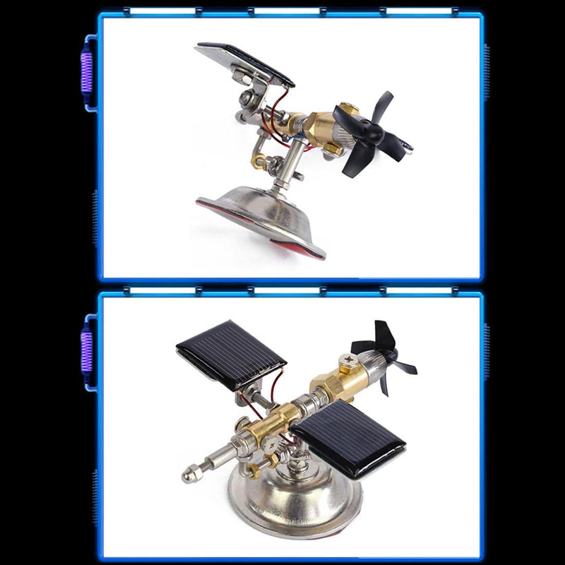 Stark Car Mount Satellite Motor Solar Toy with Sticker Scientific Physical Toy - stirlingkit