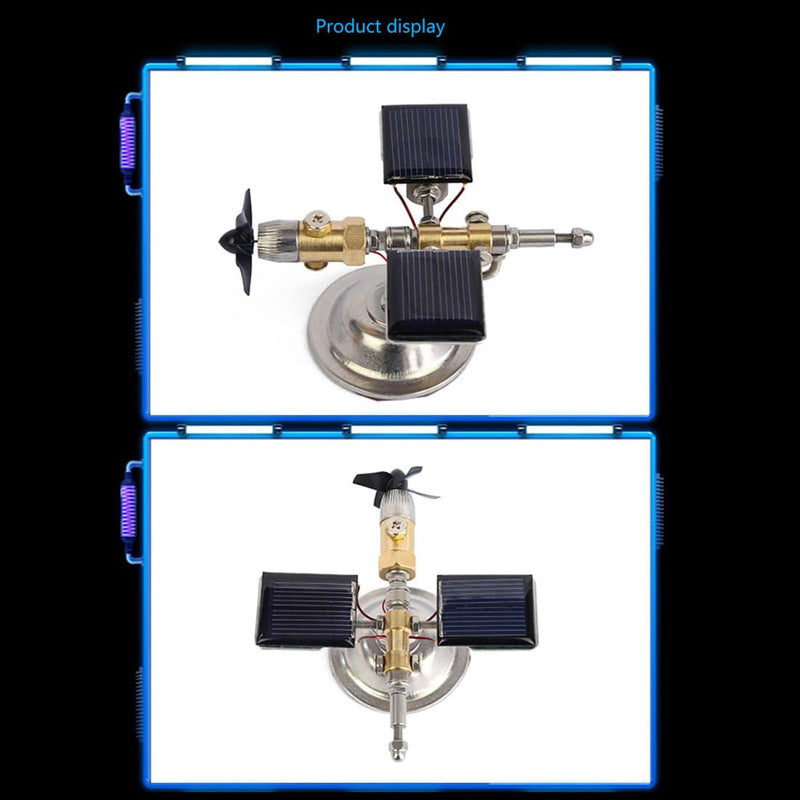 Stark Car Mount Satellite Motor Solar Toy with Sticker Scientific Physical Toy - stirlingkit