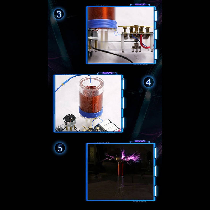 Stark Solid Classic Rotating Spark Gap Tesla Coil SGTC Toys - stirlingkit