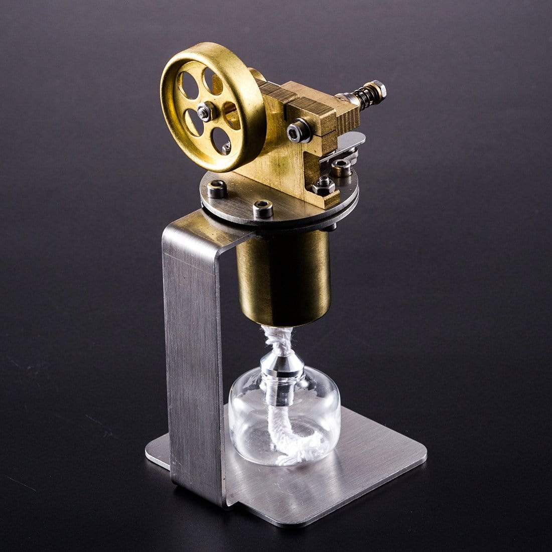 Mini Hot Live Steam Engine Model All-metal Horizontal Single Cylinder ...
