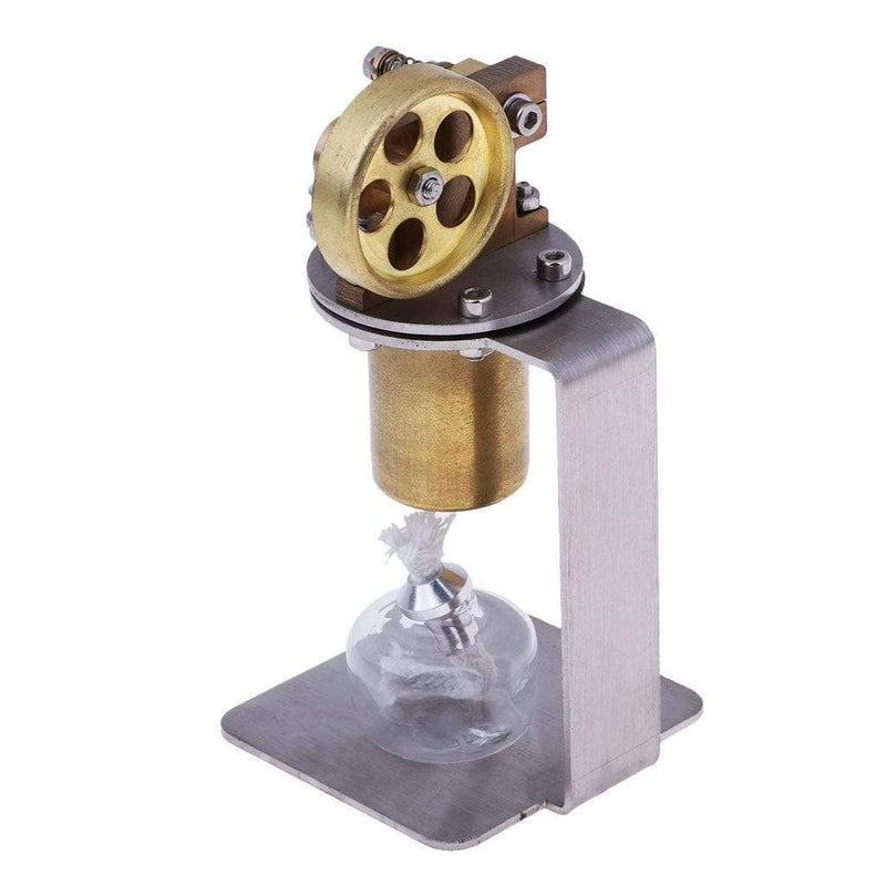 Mini Hot Live Steam Engine Model All-metal Horizontal Single Cylinder DIY Stem Model Kit - stirlingkit