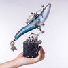 Steampunk Blue Whale Mechanical Model Hand Assembled Home Decoration Crafts - stirlingkit