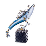 Steampunk Blue Whale Mechanical Model Hand Assembled Home Decoration Crafts - stirlingkit