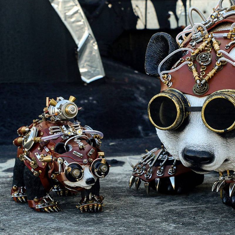 Steampunk Panda Sculpture Model Blademaster -FEatet - stirlingkit