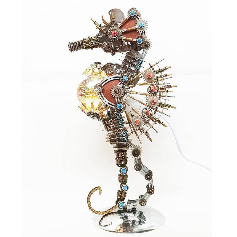 Steampunk Seahorse Model kits for Adults Firework Lamp 2100PCS - stirlingkit