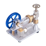 Stirling Cycle Engine Model Free Piston External Combustion with Flywheel - stirlingkit