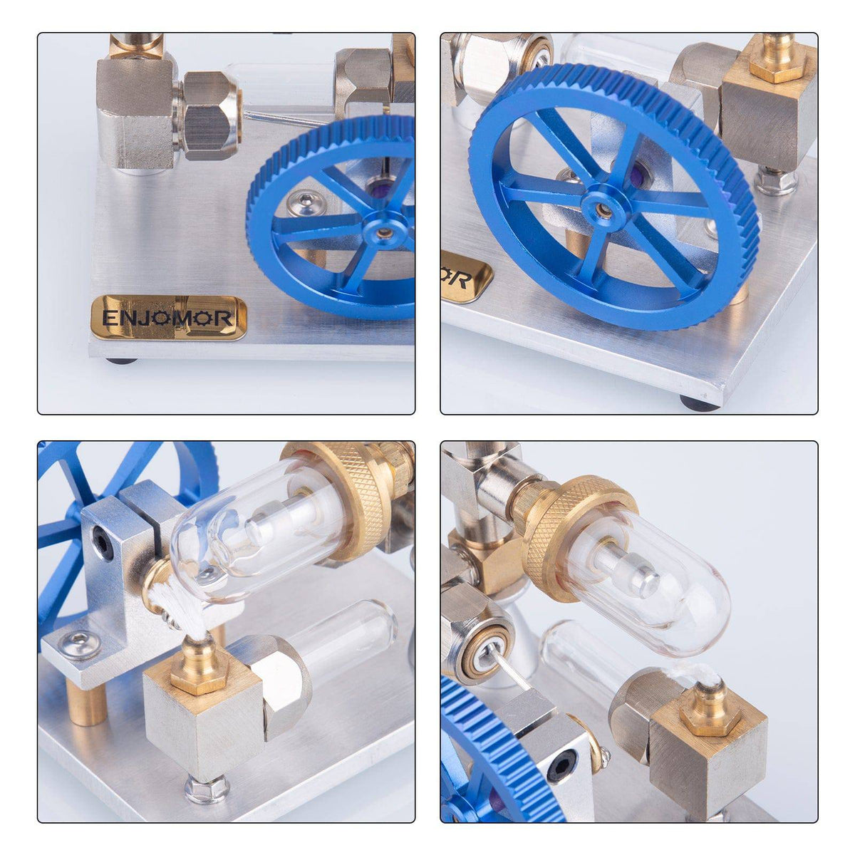 Stirling Cycle Engine Model Free Piston External Combustion with Flywheel - stirlingkit