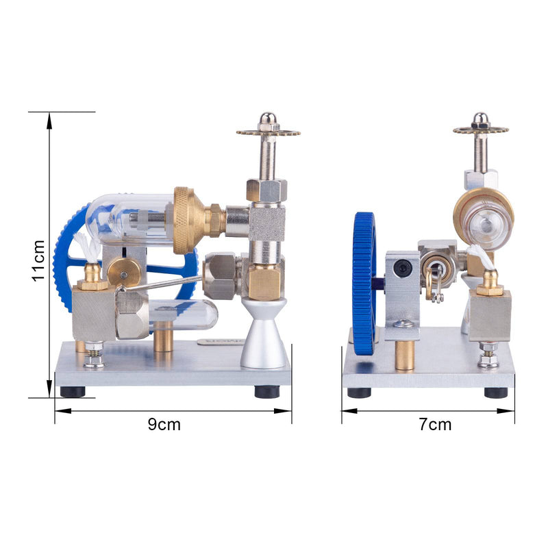 Stirling Cycle Engine Model Free Piston External Combustion with Flywheel - stirlingkit