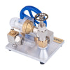 Stirling Cycle Engine Model Free Piston External Combustion with Flywheel - stirlingkit