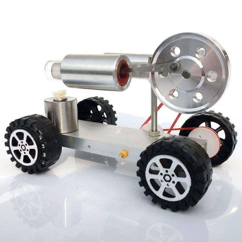 Stirling Engine Car Model Stirling Motor Model Kit Metal Base Rubber Wheel - stirlingkit