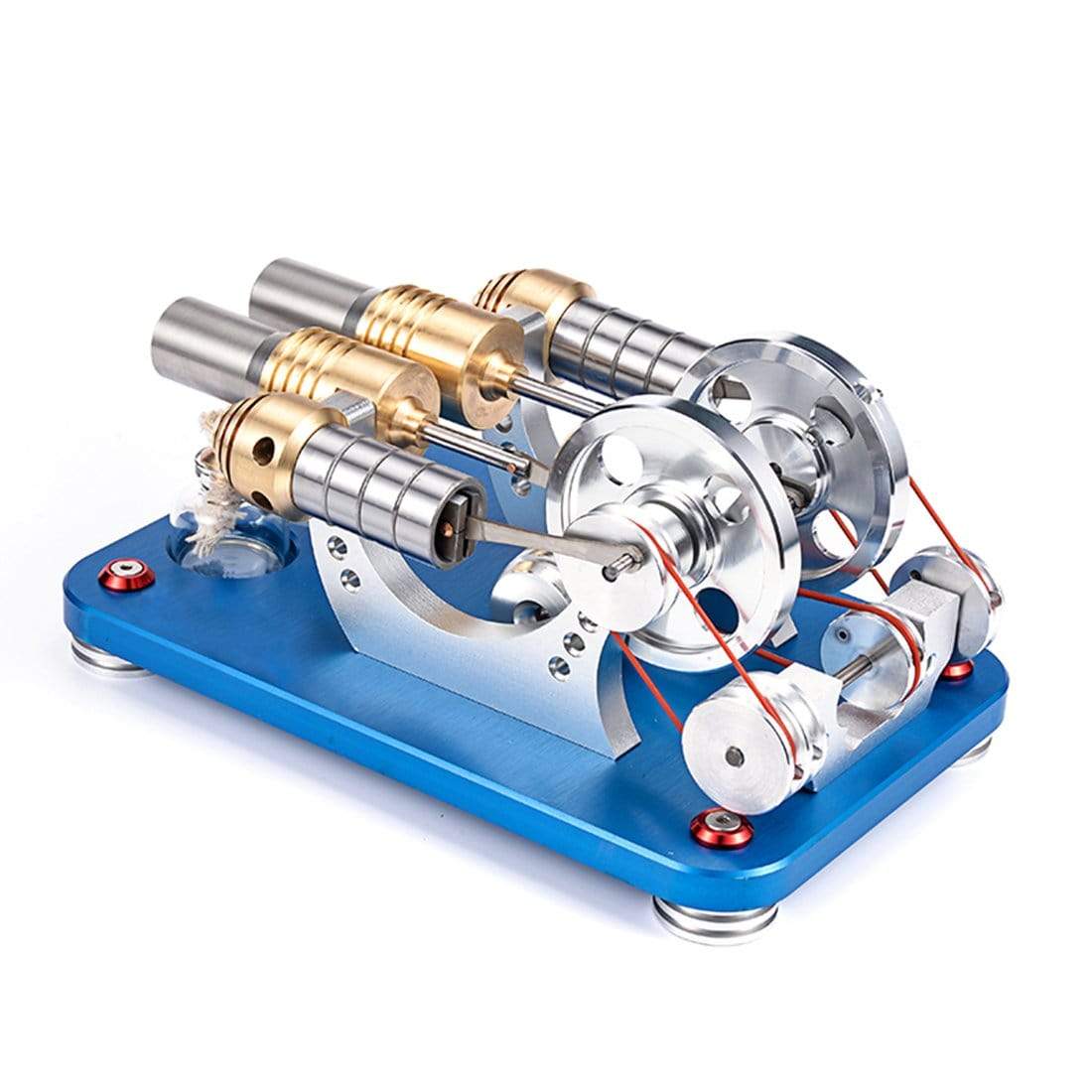 Stirling Engine Kit 2-Cylinder Parallel Bootable Micro External Combustion Engine Model - stirlingkit