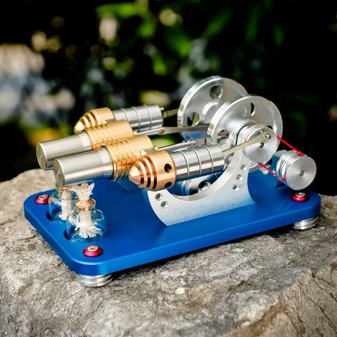 Stirling Engine Kit 2-Cylinder Parallel Bootable Micro External Combustion Engine Model - stirlingkit